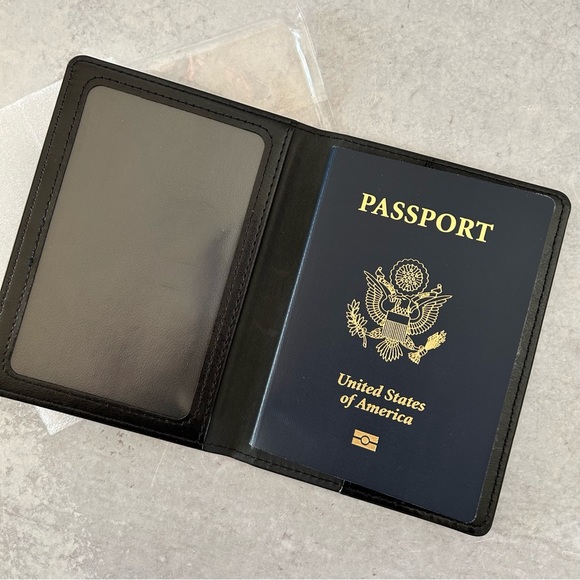 United States Passport Cover & Luggage Tag Set, Black NWT - Picture 3 of 4
